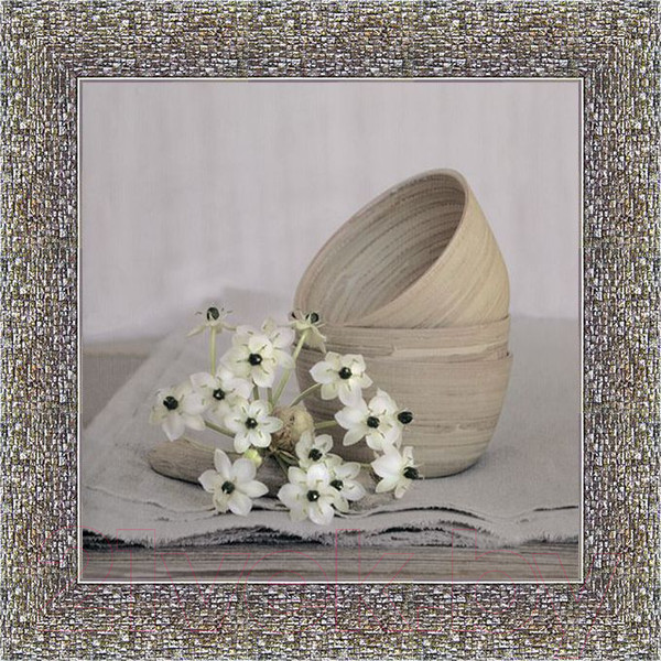 Изображение товара Картина Декарт Белые цветы на столе-2 8Л0673 (в раме)