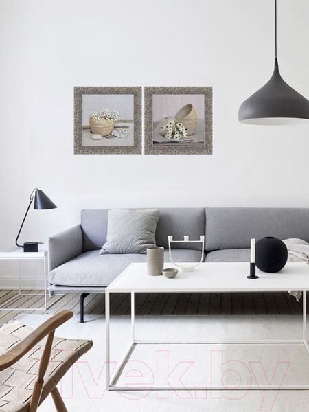 Изображение товара Картина Декарт Белые цветы на столе-2 8Л0673 (в раме)