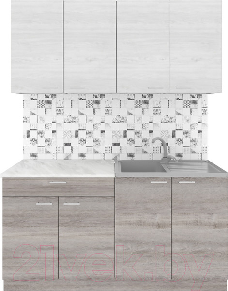 Изображение товара Кухонный гарнитур Агута Альфа 1.6 (дуб пепельный/скандинавское дерево/этория)