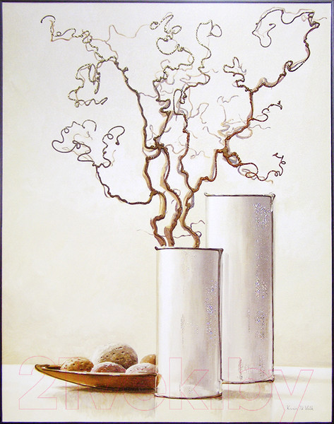 Изображение товара Картина Декарт Сухие ветки в белой вазе 8Л2685 (в раме)