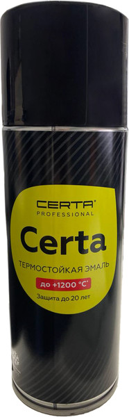 Изображение товара Эмаль Certa Термостойкая 9004 1200С (520мл, черный)