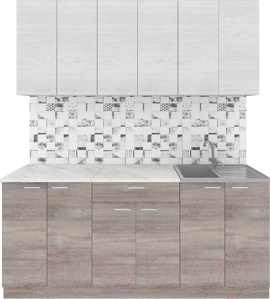 Изображение товара Кухонный гарнитур Агута Альфа 1.8/60 (дуб пепельный/скандинавское дерево/этория)