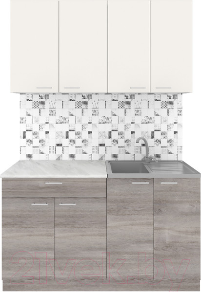 Изображение товара Кухонный гарнитур Агута Альфа 1.4 (дуб пепельный/сатин/этория)