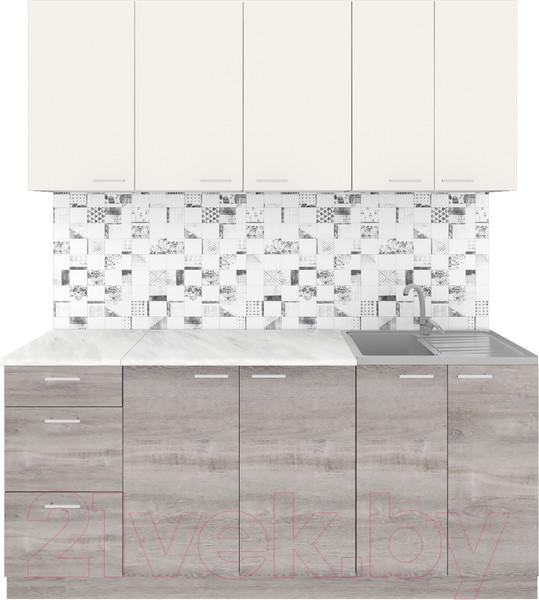 Изображение товара Кухонный гарнитур Агута Альфа 1.8 (дуб пепельный/сатин/этория)