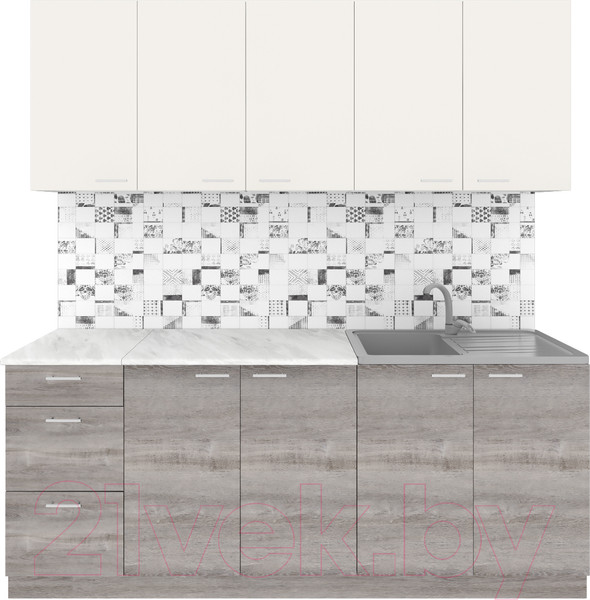 Изображение товара Кухонный гарнитур Агута Альфа 2.0 (дуб пепельный/сатин/этория)