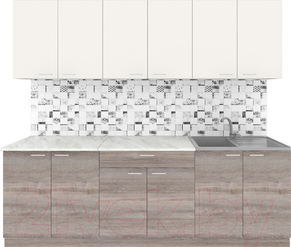 Изображение товара Кухонный гарнитур Агута Альфа 2.4 (дуб пепельный/сатин/этория)