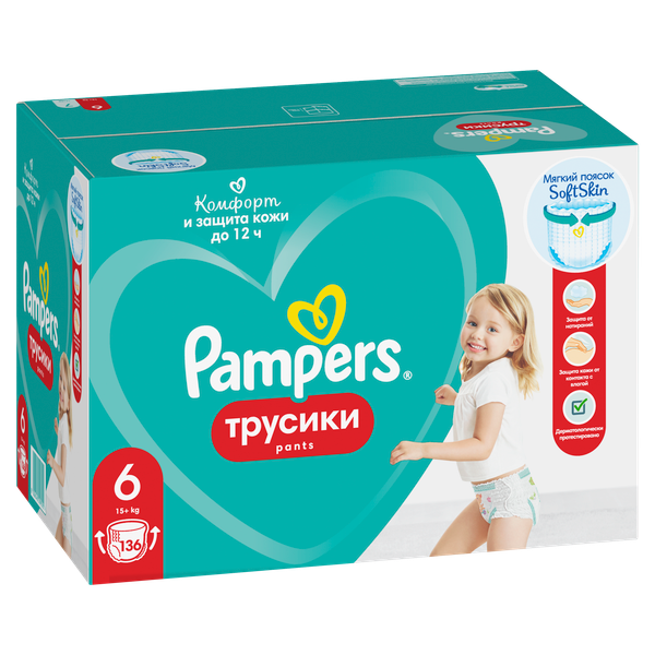 Подгузники-трусики детские Pampers Pants 6 Extra Large (136шт)