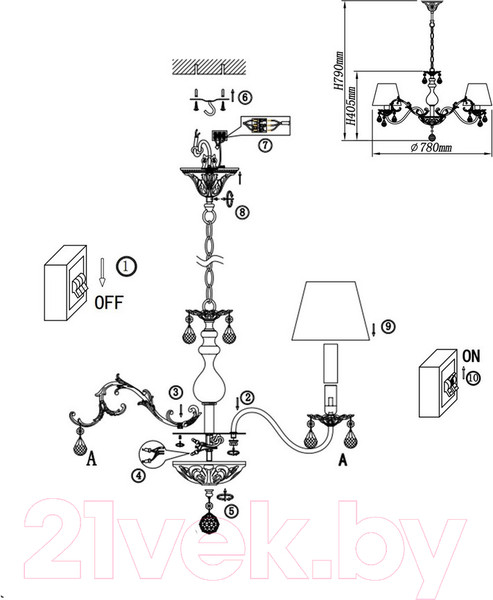 Изображение товара Люстра Omnilux OML-53213-08