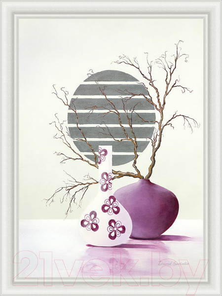 Изображение товара Картина Декарт Ветки в фиолетовой вазе 8Л1409 (в раме)