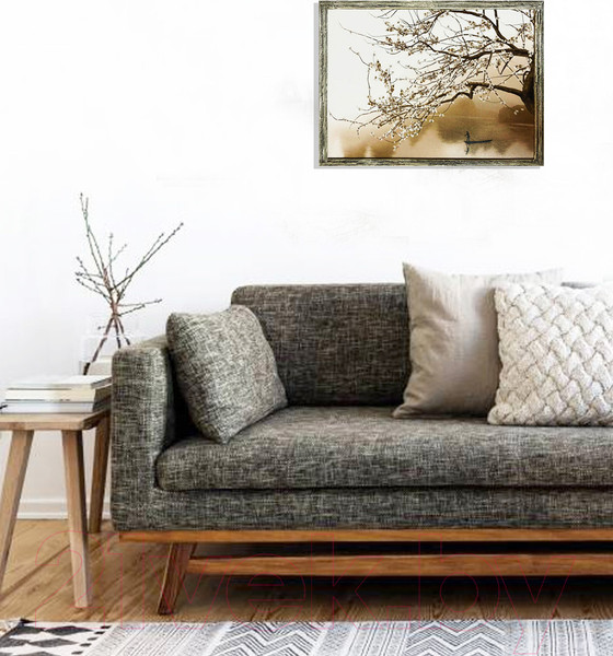 Изображение товара Картина Декарт Лодочник и сакура 8Л3405 (в раме)