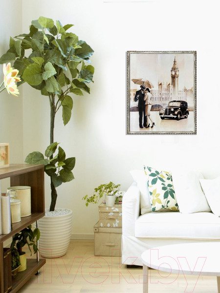 Изображение товара Картина Декарт Пара с зонтиком в Лондоне 8Л3413 (в раме)