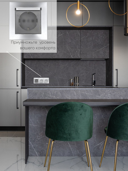 Изображение товара Розетка El-Bi Zena-Vega / 609-011000-218 (серебристый)