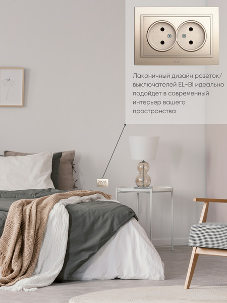 Изображение товара Розетка El-Bi Zena / 500-011420-908 (титан)