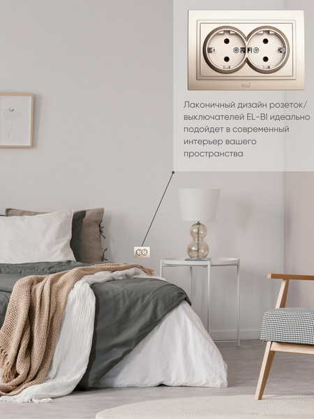 Изображение товара Розетка El-Bi Zena / 500-011420-907 (титан)