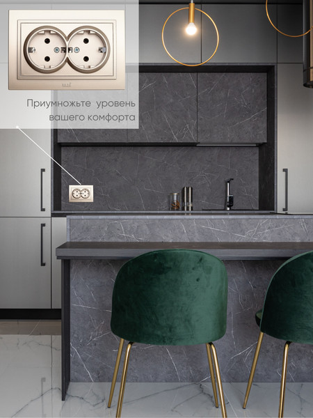 Изображение товара Розетка El-Bi Zena / 500-011420-907 (титан)