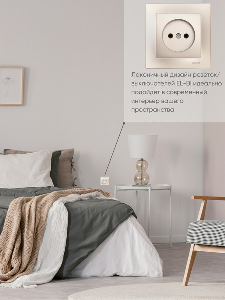 Изображение товара Розетка El-Bi Zena-Vega / 609-011400-215 (титан)