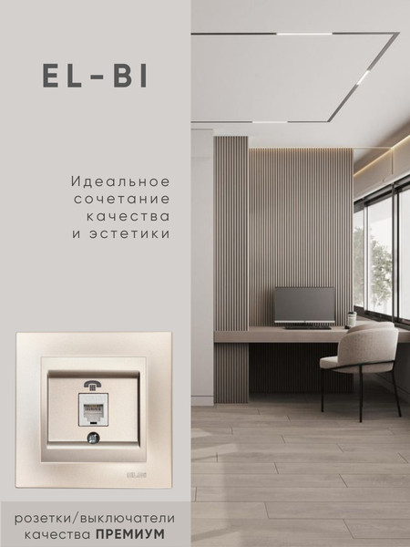 Изображение товара Розетка El-Bi Zena-Vega / 609-011400-221 (титан)