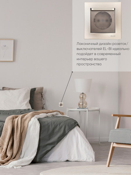 Изображение товара Розетка El-Bi Zena-Vega / 609-011400-218 (титан)