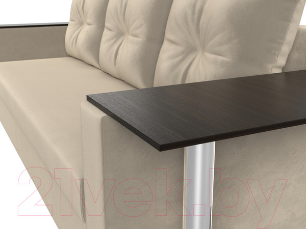 Изображение товара Диван Лига Диванов Атланта стол справа 254 / 112478 (микровельвет бежевый)
