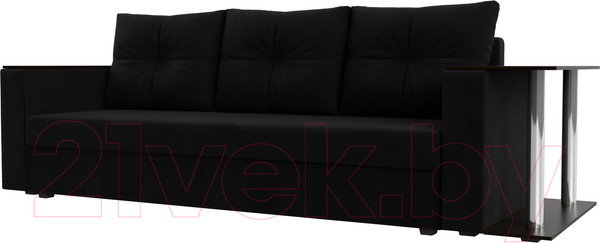 Изображение товара Диван Лига Диванов Атланта стол справа 254 / 112486 (микровельвет черный)