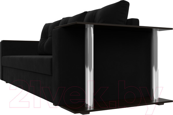 Изображение товара Диван Лига Диванов Атланта стол справа 254 / 112486 (микровельвет черный)
