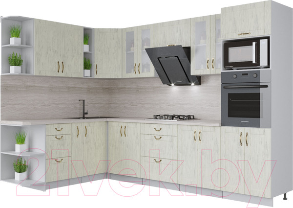 Изображение товара Кухонный гарнитур Интерлиния Мила Крафт 1.88x3.0 левая (дуб снежный)