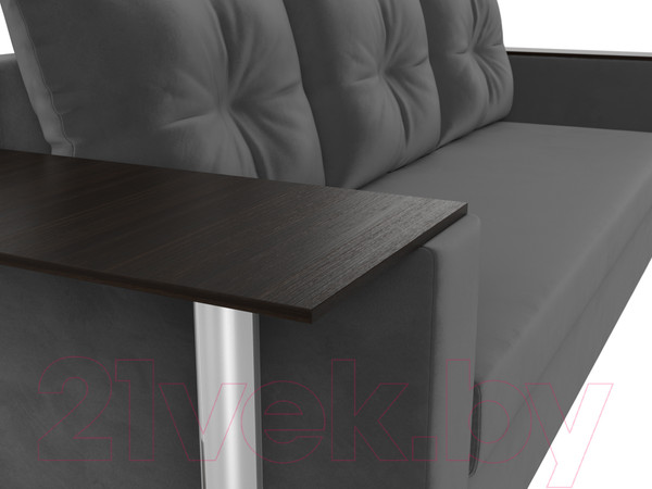 Изображение товара Диван Лига Диванов Атланта стол слева 312 / 112475 (велюр серый)