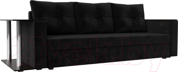 Изображение товара Диван Лига Диванов Атланта стол слева 312 / 112477 (велюр черный)
