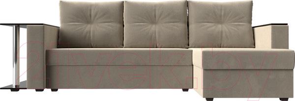 Изображение товара Диван угловой Лига Диванов Атланта 256 правый (микровельвет бежевый)