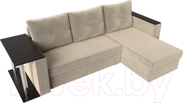 Изображение товара Диван угловой Лига Диванов Атланта 256 правый (микровельвет бежевый)