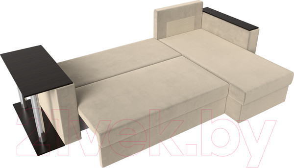 Изображение товара Диван угловой Лига Диванов Атланта 256 правый (микровельвет бежевый)