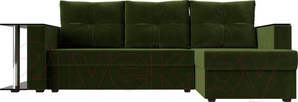 Изображение товара Диван угловой Лига Диванов Атланта 256 правый (микровельвет зеленый)