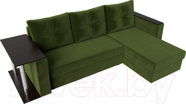 Изображение товара Диван угловой Лига Диванов Атланта 256 правый (микровельвет зеленый)
