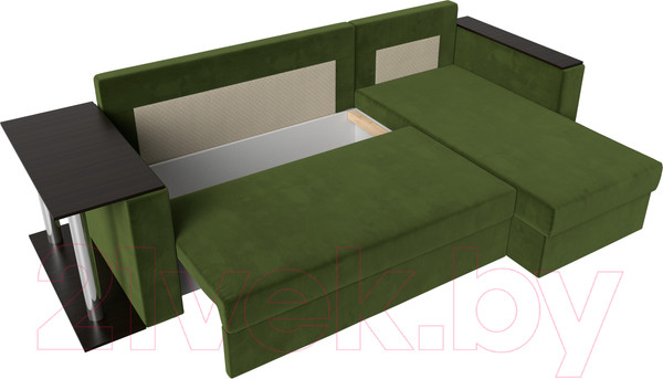 Изображение товара Диван угловой Лига Диванов Атланта 256 правый (микровельвет зеленый)