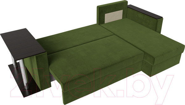 Изображение товара Диван угловой Лига Диванов Атланта 256 правый (микровельвет зеленый)
