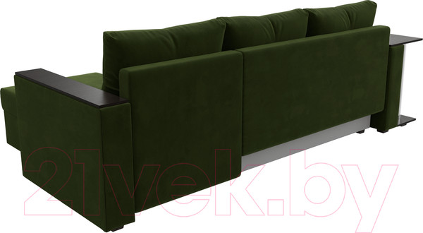 Изображение товара Диван угловой Лига Диванов Атланта 256 правый (микровельвет зеленый)