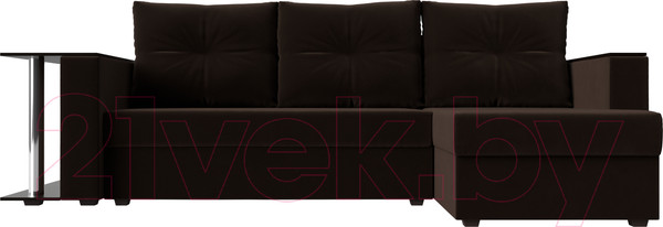 Изображение товара Диван угловой Лига Диванов Атланта 256 правый (микровельвет коричневый)