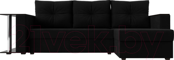 Изображение товара Диван угловой Лига Диванов Атланта 256 правый (микровельвет черный)