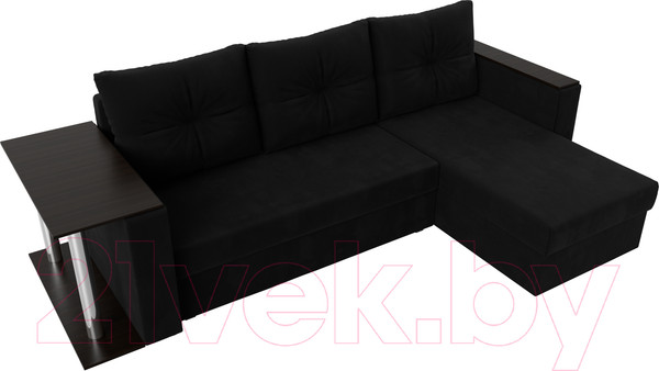 Изображение товара Диван угловой Лига Диванов Атланта 256 правый (микровельвет черный)