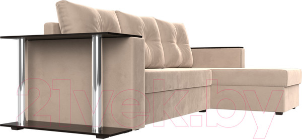 Изображение товара Диван угловой Лига Диванов Атланта 256 правый (велюр бежевый)