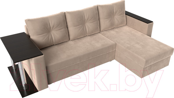Изображение товара Диван угловой Лига Диванов Атланта 256 правый (велюр бежевый)