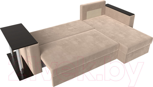 Изображение товара Диван угловой Лига Диванов Атланта 256 правый (велюр бежевый)