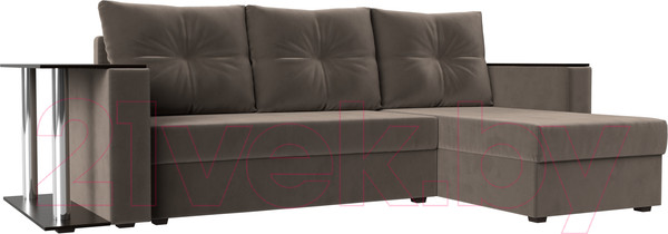 Изображение товара Диван угловой Лига Диванов Атланта правый / 112496 (велюр коричневый)