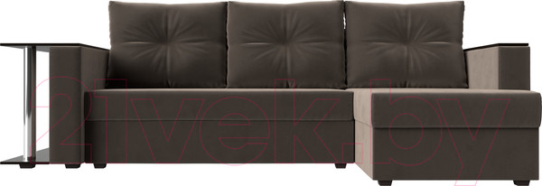 Изображение товара Диван угловой Лига Диванов Атланта правый / 112496 (велюр коричневый)