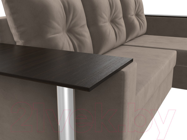 Изображение товара Диван угловой Лига Диванов Атланта правый / 112496 (велюр коричневый)