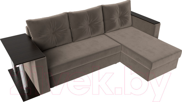 Изображение товара Диван угловой Лига Диванов Атланта правый / 112496 (велюр коричневый)