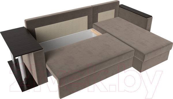 Изображение товара Диван угловой Лига Диванов Атланта правый / 112496 (велюр коричневый)