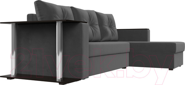 Изображение товара Диван угловой Лига Диванов Атланта 256 правый (велюр серый)