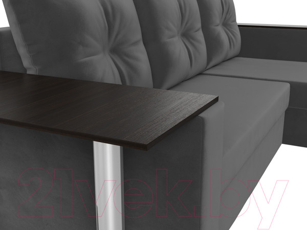 Изображение товара Диван угловой Лига Диванов Атланта 256 правый (велюр серый)