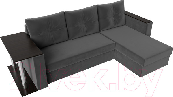Изображение товара Диван угловой Лига Диванов Атланта 256 правый (велюр серый)